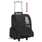 Trolley Trasportino per Animali Pieghevole Multifunzione Nero