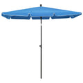 Ombrellone da Giardino con Palo 210x140 cm Azzurro