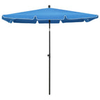 Ombrellone da Giardino con Palo 210x140 cm Azzurro