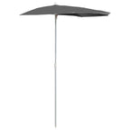 Ombrellone Semicircolare con Palo 180x90 cm Antracite
