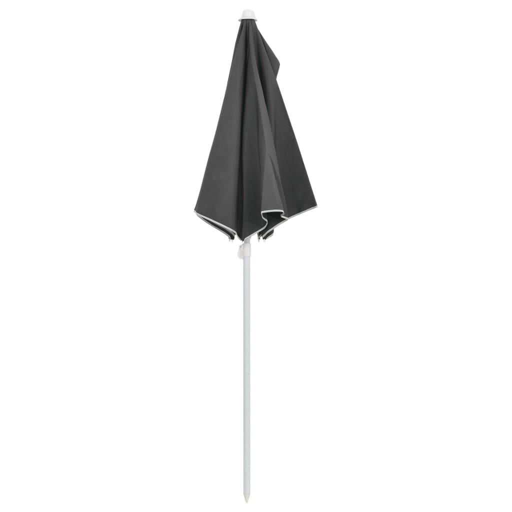 Ombrellone Semicircolare con Palo 180x90 cm Antracite