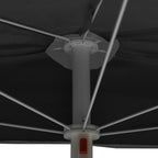 Ombrellone Semicircolare con Palo 180x90 cm Antracite