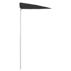 Ombrellone Semicircolare da Giardino con Palo 180x90 cm Nero
