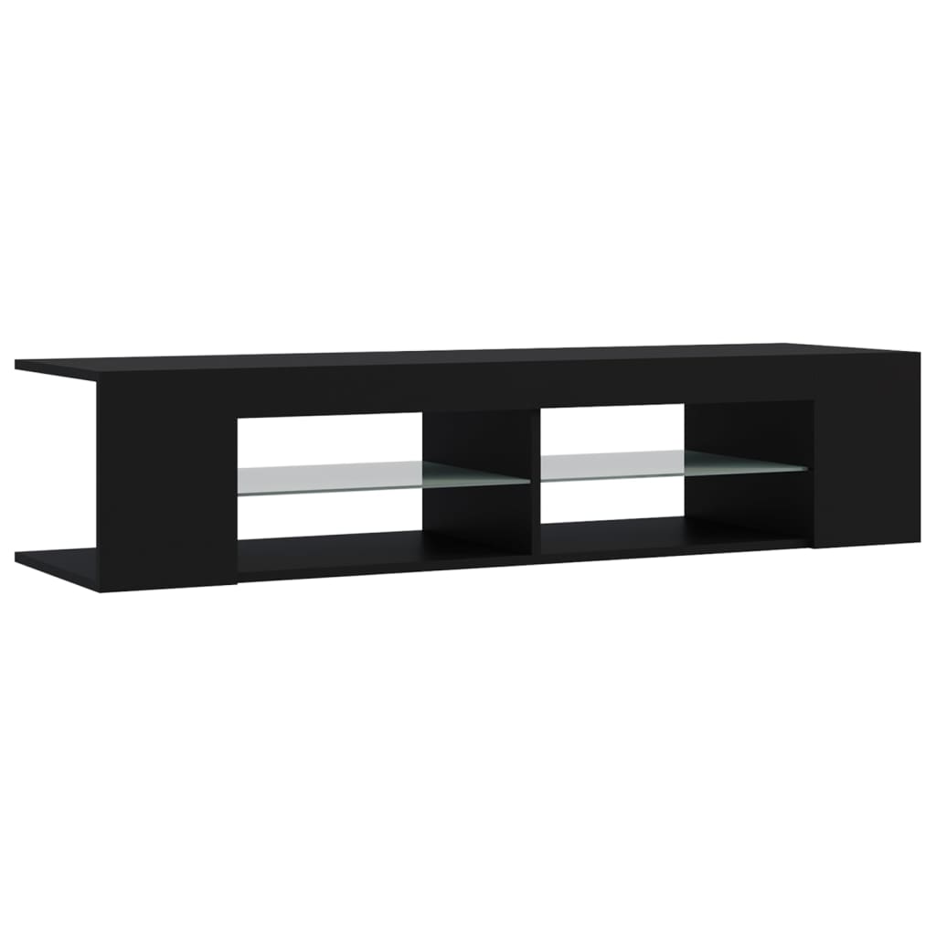 Mobile Porta TV con Luci LED Nero 135x39x30 cm