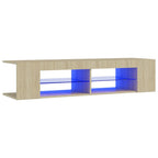 Mobile Porta TV con Luci LED Rovere Sonoma 135x39x30 cm