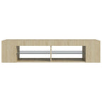 Mobile Porta TV con Luci LED Rovere Sonoma 135x39x30 cm