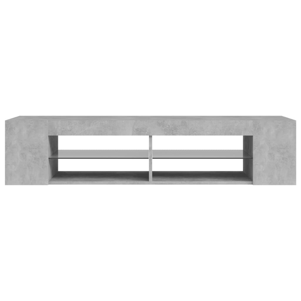 Mobile Porta TV con Luci LED Grigio Cemento 135x39x30 cm