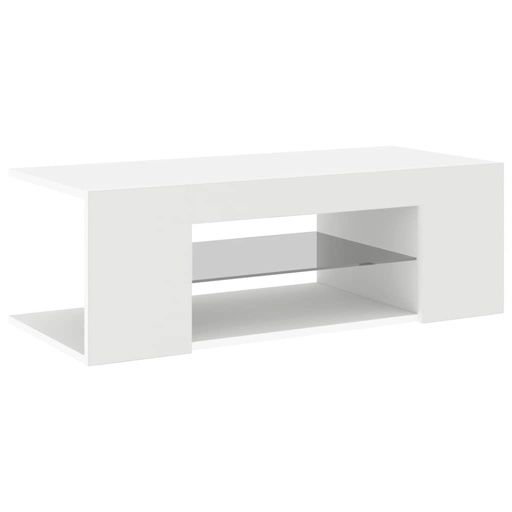 Mobile Porta TV con Luci LED Bianco 90x39x30 cm