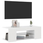 Mobile Porta TV con Luci LED Bianco 90x39x30 cm