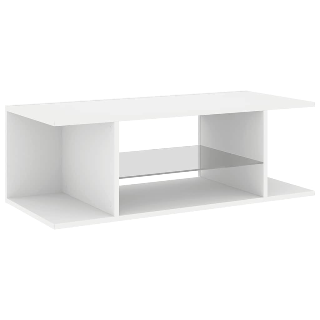 Mobile Porta TV con Luci LED Bianco 90x39x30 cm