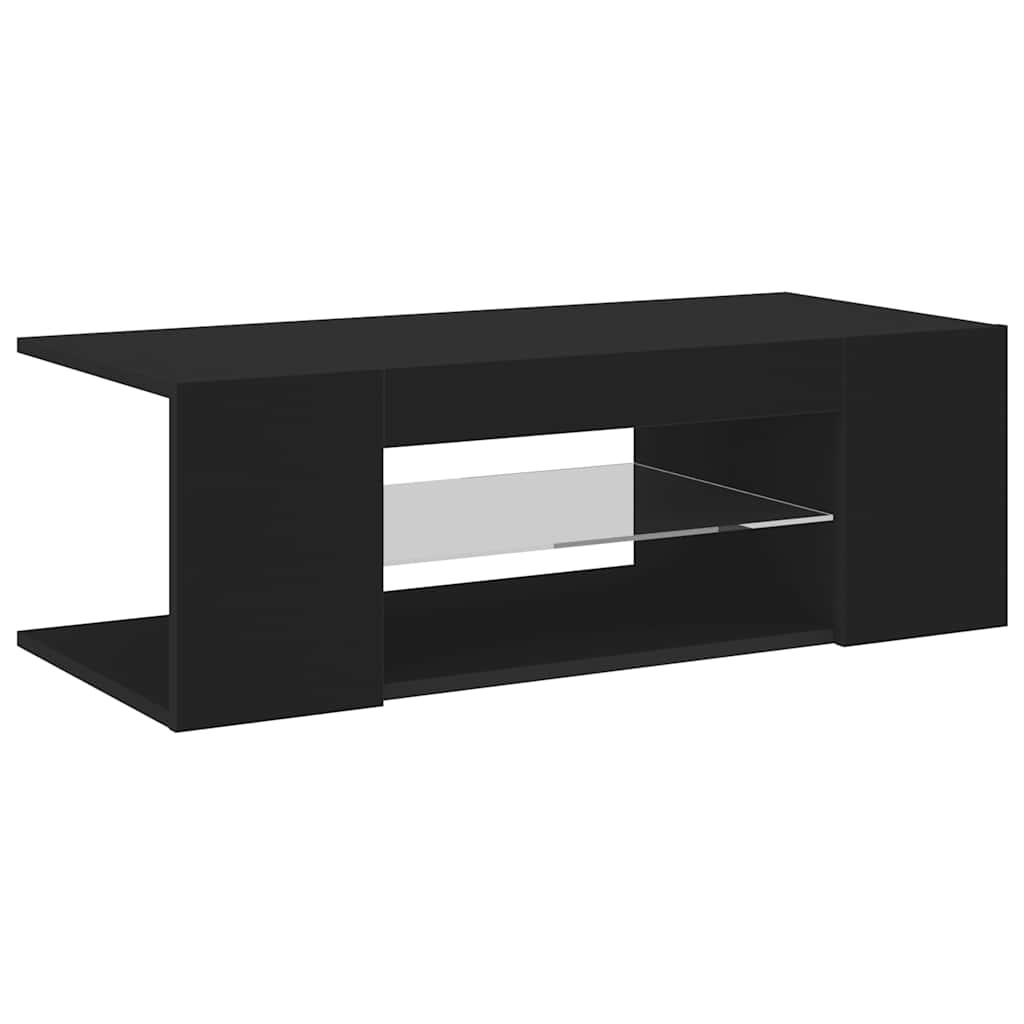 Mobile Porta TV con Luci LED Nero 90x39x30 cm