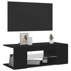 Mobile Porta TV con Luci LED Nero 90x39x30 cm