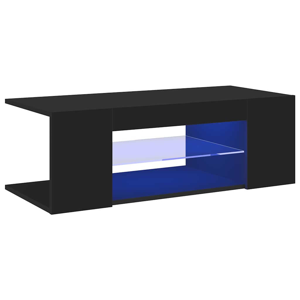 Mobile Porta TV con Luci LED Nero 90x39x30 cm