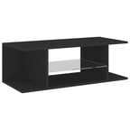Mobile Porta TV con Luci LED Nero 90x39x30 cm