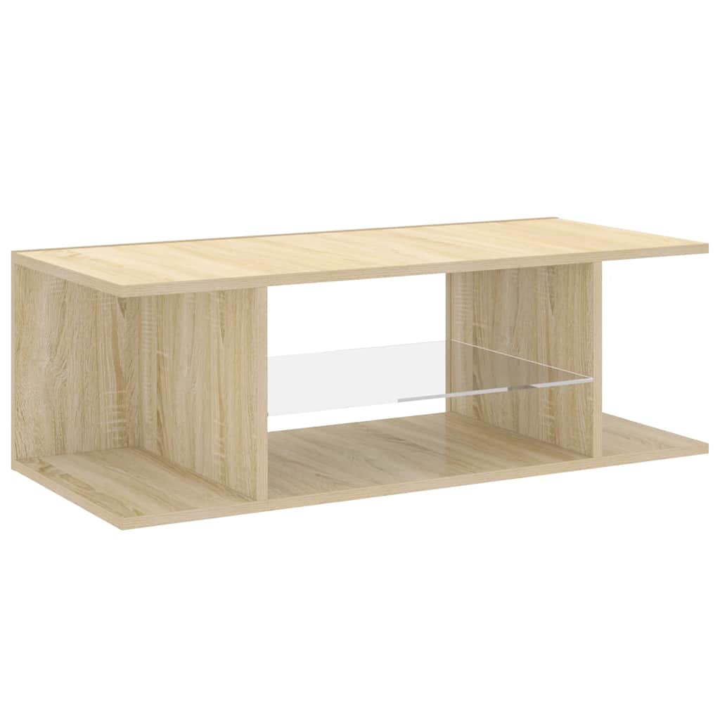 Mobile Porta TV con Luci LED Rovere Sonoma 90x39x30 cm