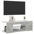 Mobile Porta TV con Luci LED Grigio Cemento 90x39x30 cm