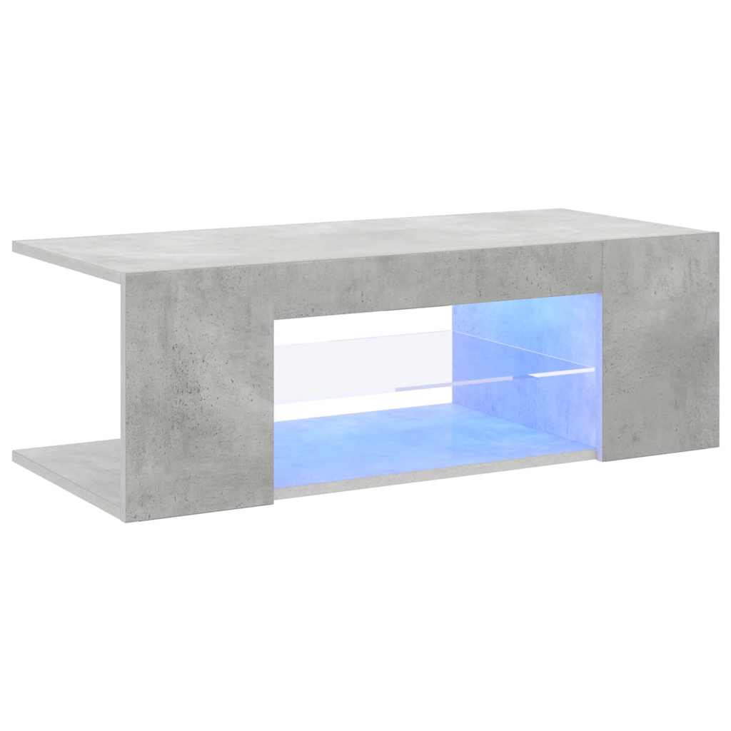 Mobile Porta TV con Luci LED Grigio Cemento 90x39x30 cm