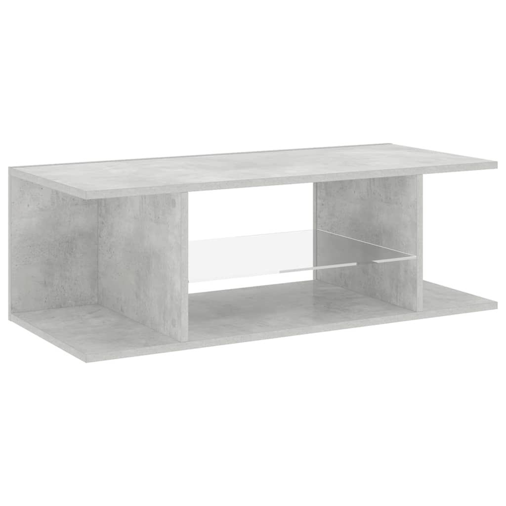 Mobile Porta TV con Luci LED Grigio Cemento 90x39x30 cm