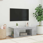 Mobile Porta TV con Luci LED Grigio Cemento 90x39x30 cm