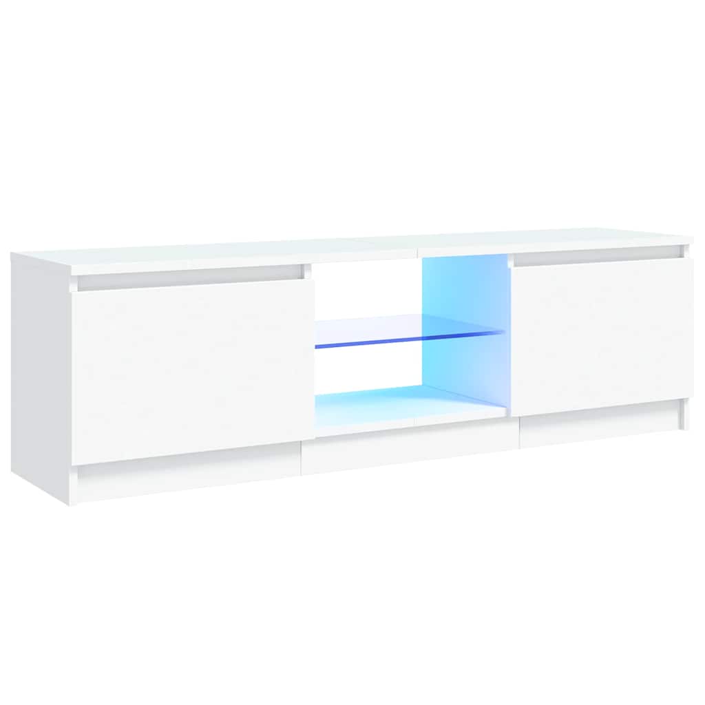 Mobile Porta TV con Luci LED Bianco 120x30x36 cm
