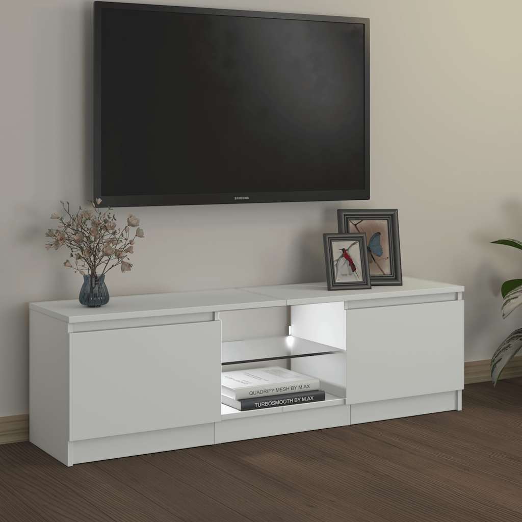 Mobile Porta TV con Luci LED Bianco 120x30x36 cm