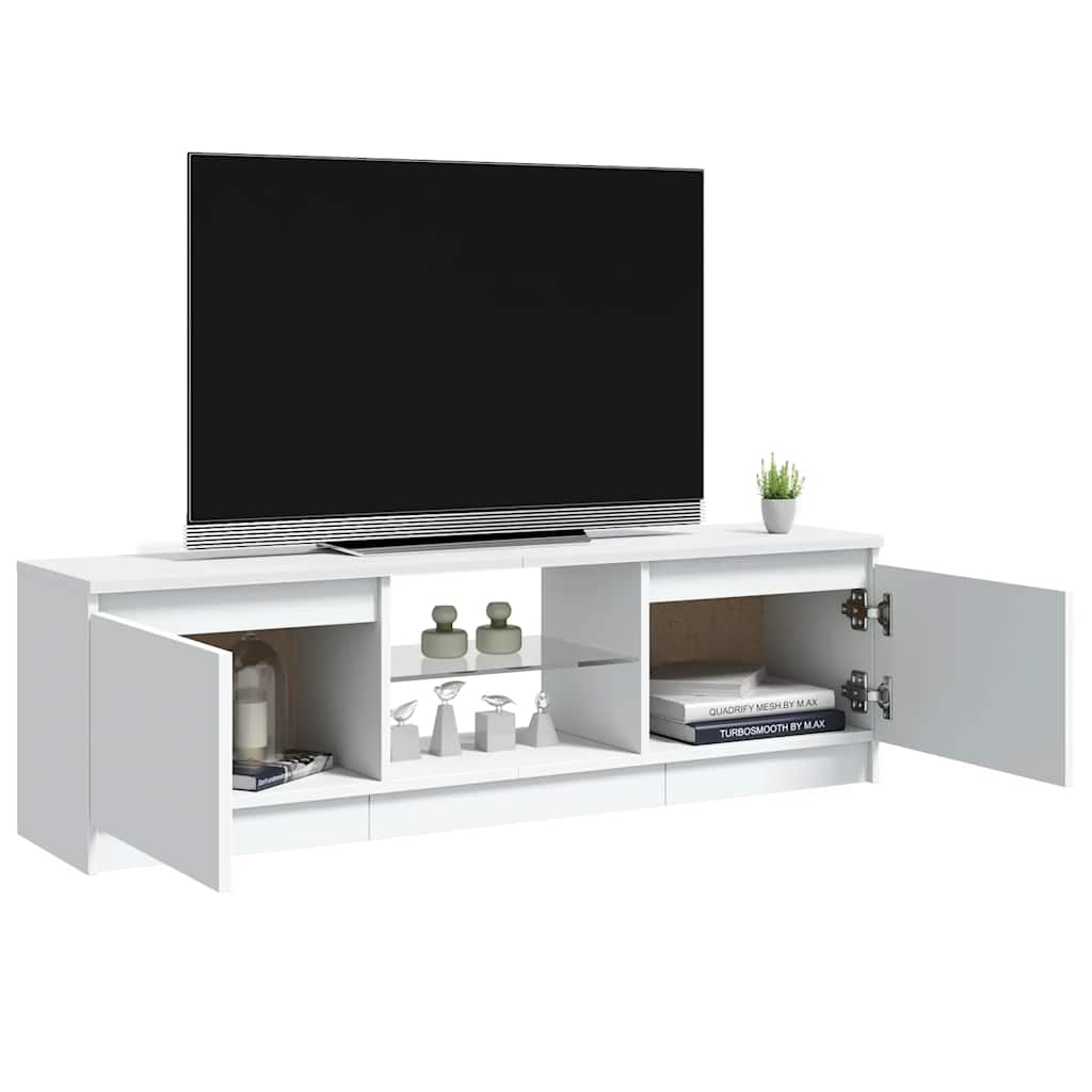 Mobile Porta TV con Luci LED Bianco 120x30x36 cm
