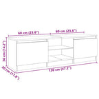 Mobile Porta TV con Luci LED Bianco 120x30x36 cm