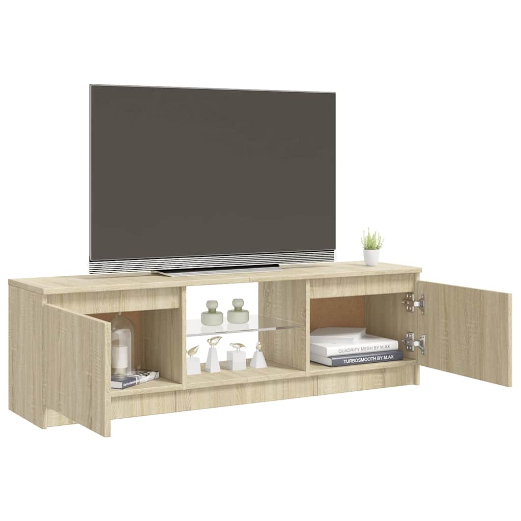 Mobile Porta TV con Luci LED Rovere Sonoma 120x30x36 cm