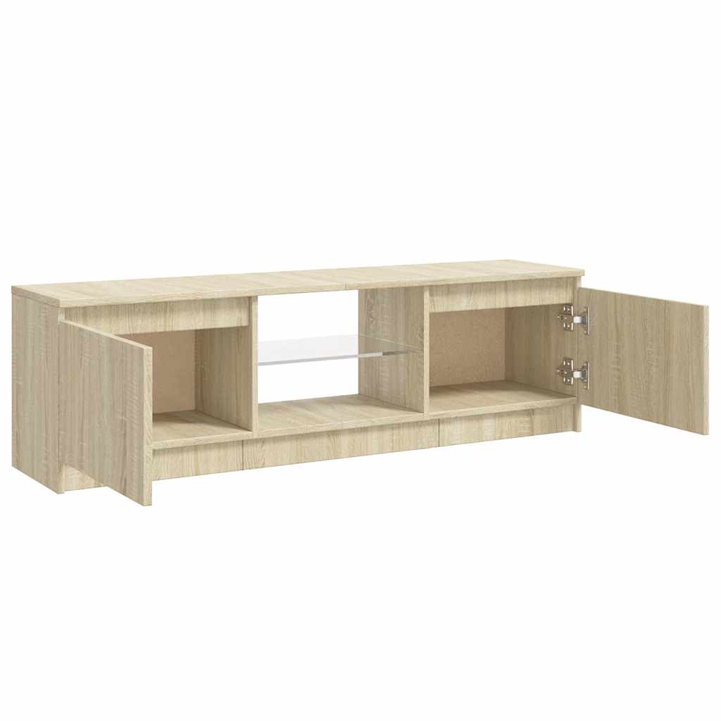 Mobile Porta TV con Luci LED Rovere Sonoma 120x30x36 cm
