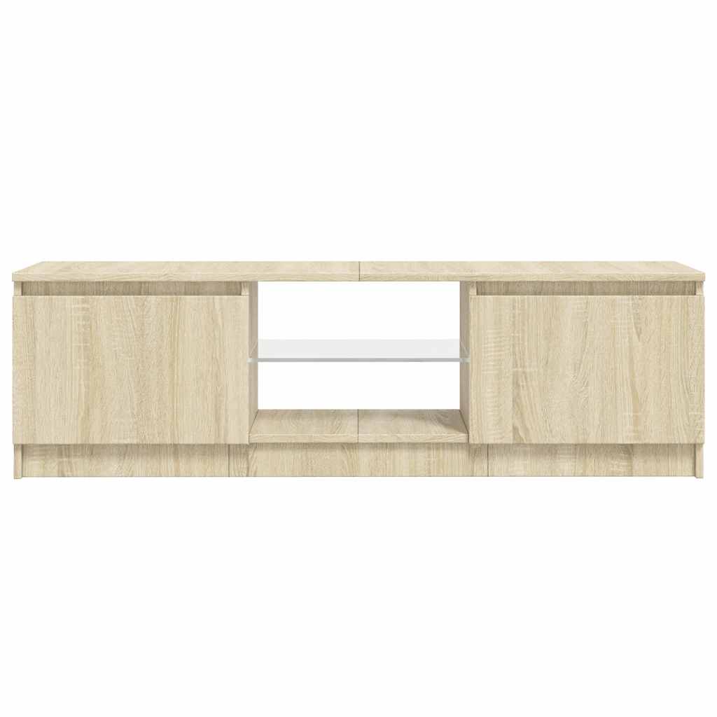 Mobile Porta TV con Luci LED Rovere Sonoma 120x30x36 cm