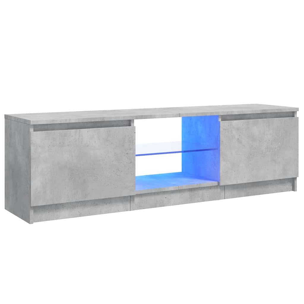 Mobile Porta TV con Luci LED Grigio Cemento 120x30x36 cm