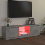 Mobile Porta TV con Luci LED Grigio Cemento 120x30x36 cm