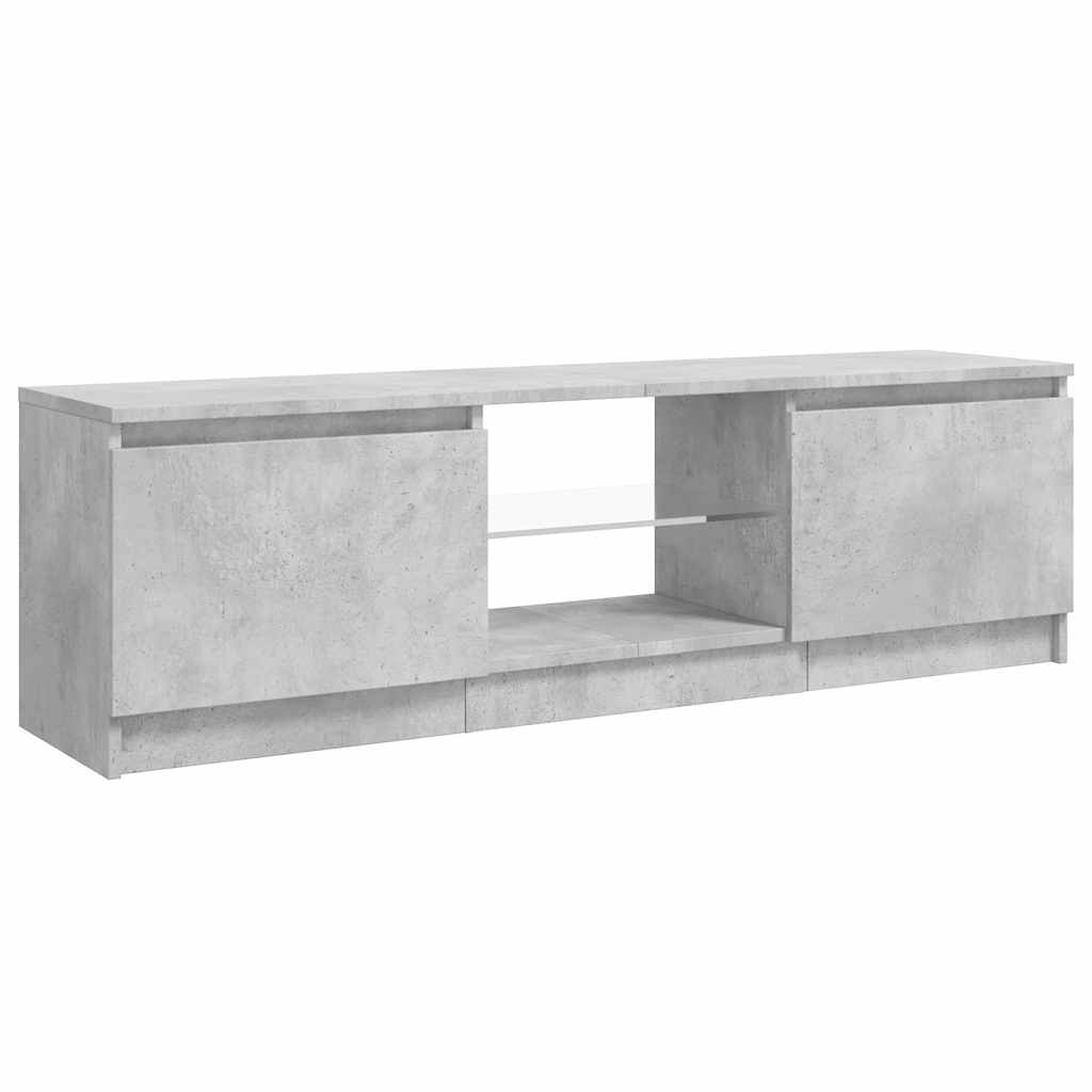 Mobile Porta TV con Luci LED Grigio Cemento 120x30x36 cm
