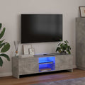 Mobile Porta TV con Luci LED Grigio Cemento 120x30x36 cm