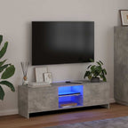 Mobile Porta TV con Luci LED Grigio Cemento 120x30x36 cm