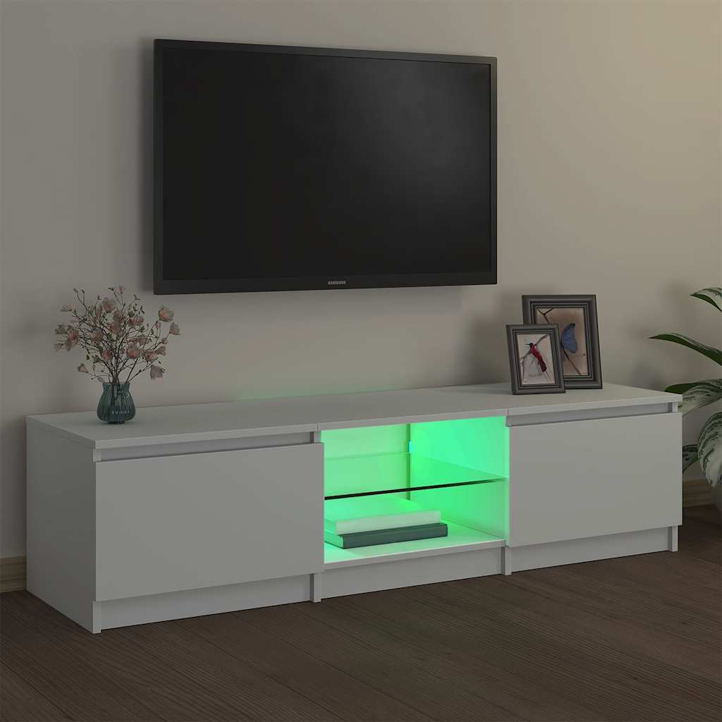 Mobile Porta TV con Luci LED Bianco 140x40x36 cm