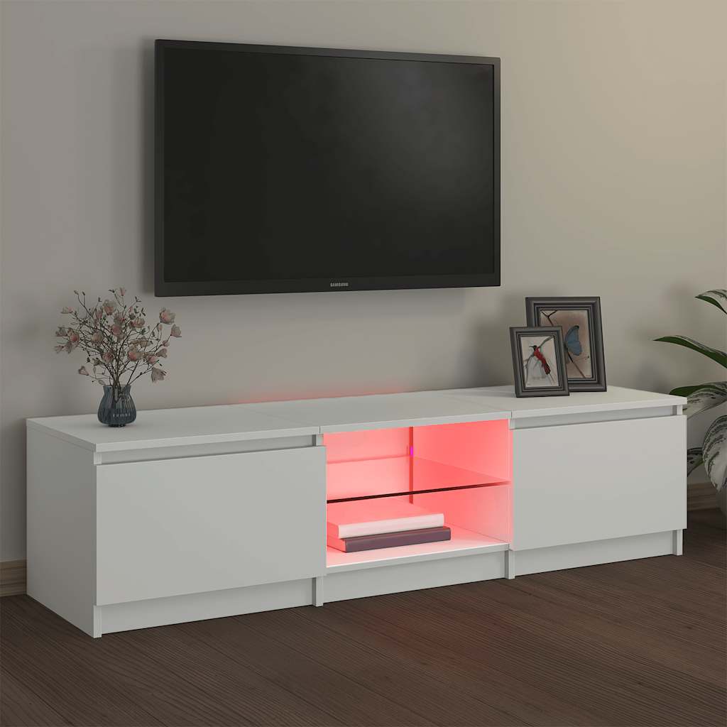 Mobile Porta TV con Luci LED Bianco 140x40x36 cm