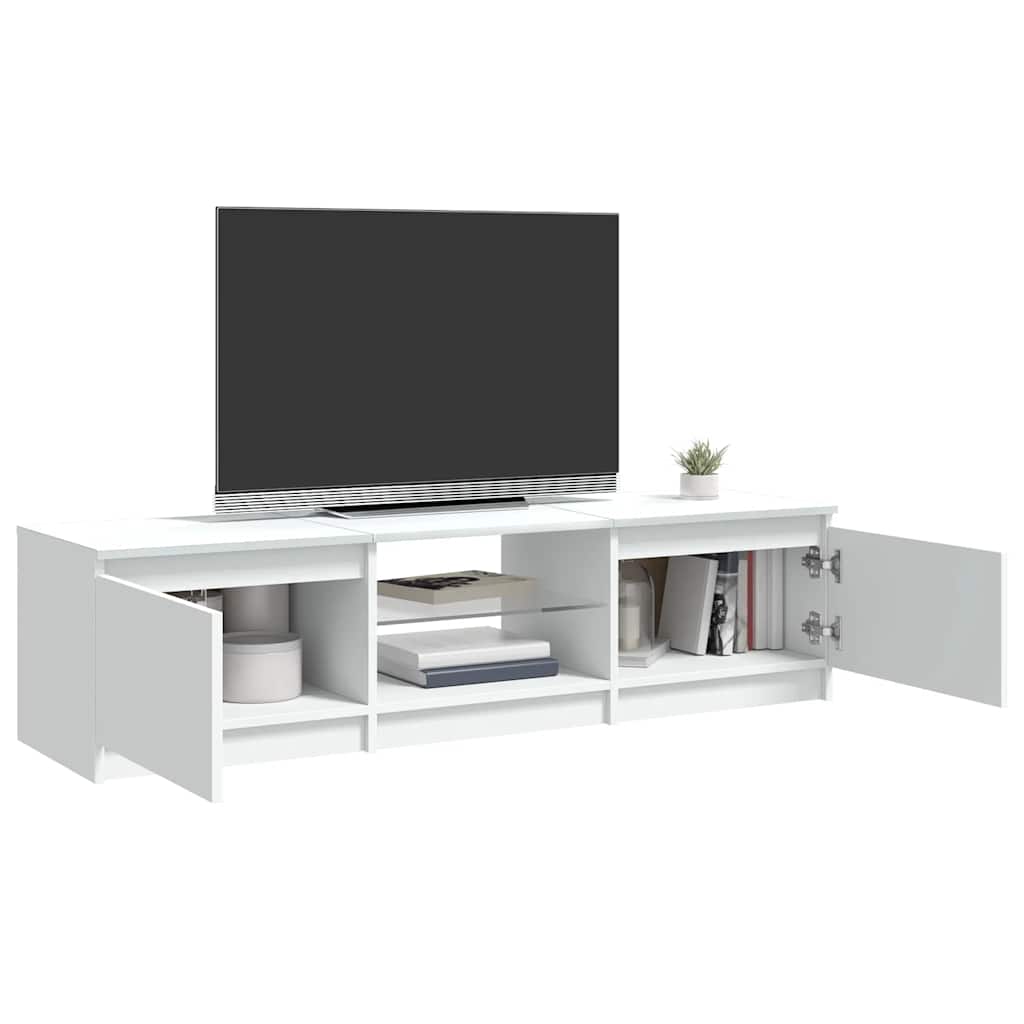 Mobile Porta TV con Luci LED Bianco 140x40x36 cm
