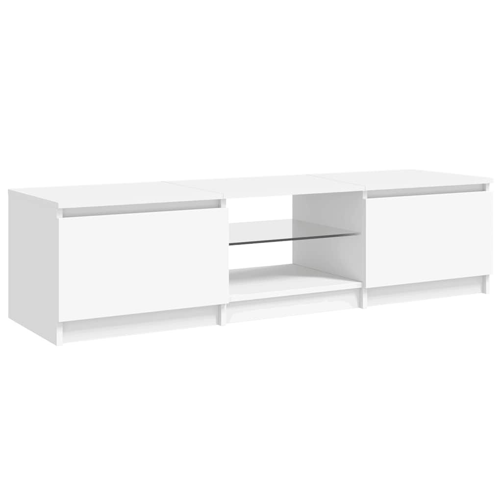 Mobile Porta TV con Luci LED Bianco 140x40x36 cm