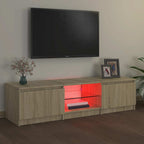 Mobile Porta TV con Luci LED Rovere Sonoma 140x40x36 cm