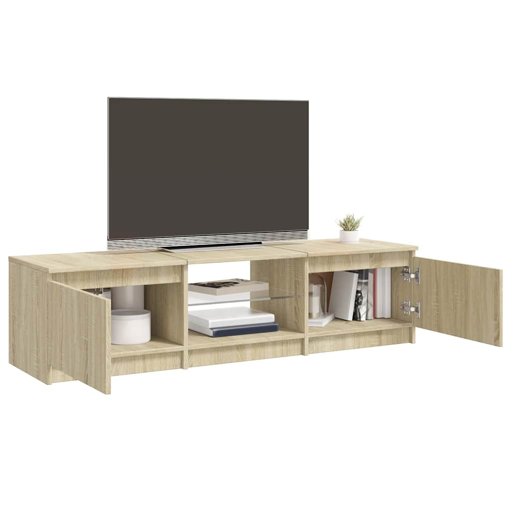 Mobile Porta TV con Luci LED Rovere Sonoma 140x40x36 cm