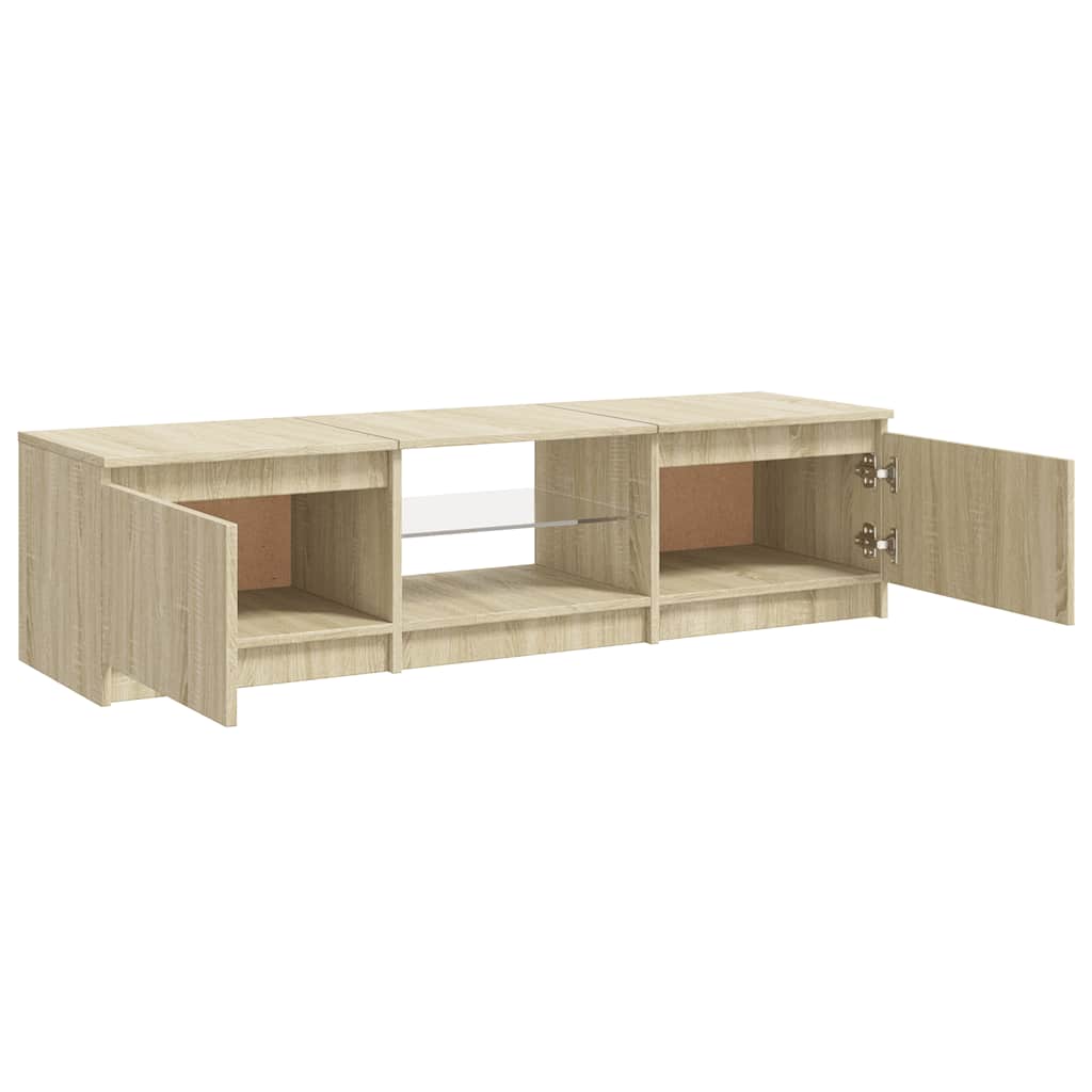 Mobile Porta TV con Luci LED Rovere Sonoma 140x40x36 cm