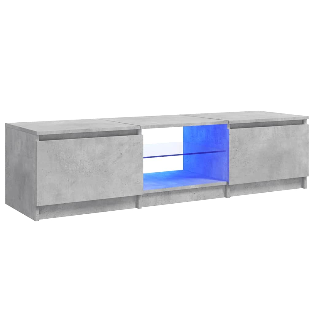 Mobile Porta TV con Luci LED Grigio Cemento 140x40x36 cm