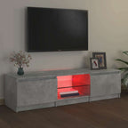 Mobile Porta TV con Luci LED Grigio Cemento 140x40x36 cm