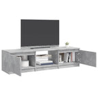 Mobile Porta TV con Luci LED Grigio Cemento 140x40x36 cm