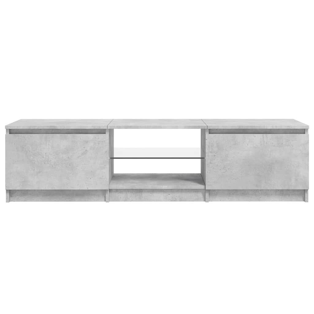 Mobile Porta TV con Luci LED Grigio Cemento 140x40x36 cm