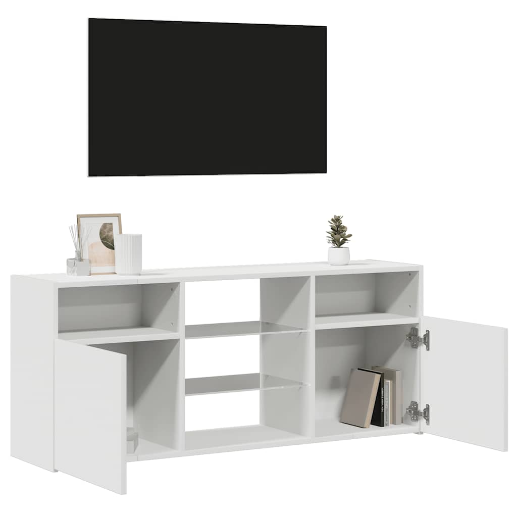 Mobile Porta TV con Luci LED Bianco 120x30x50 cm
