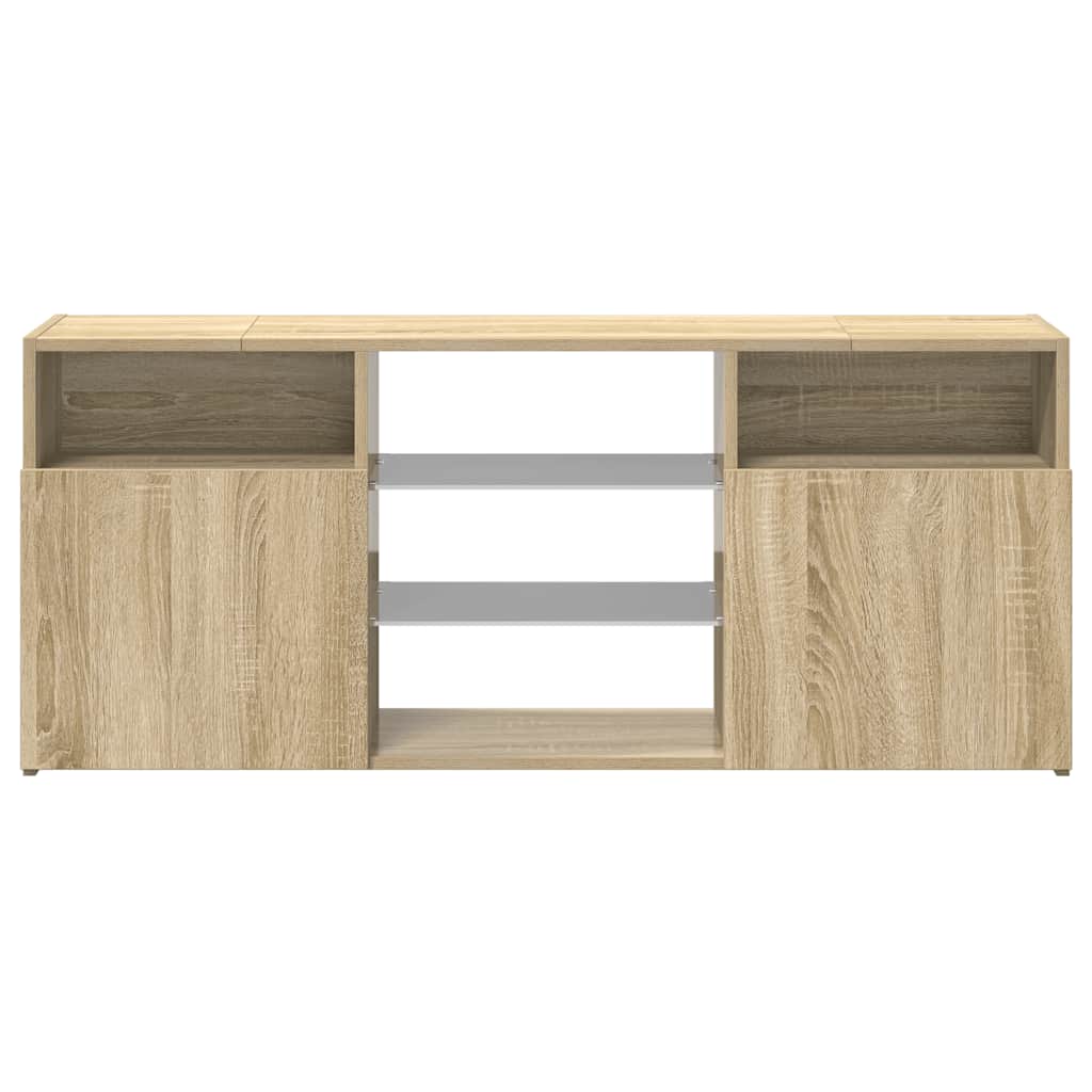 Mobile Porta TV con Luci LED Rovere Sonoma 120x30x50 cm