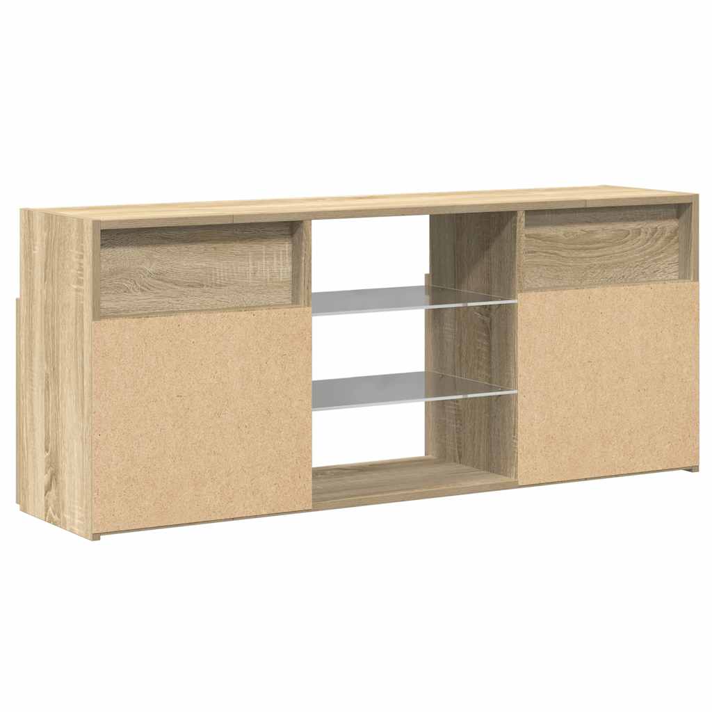 Mobile Porta TV con Luci LED Rovere Sonoma 120x30x50 cm