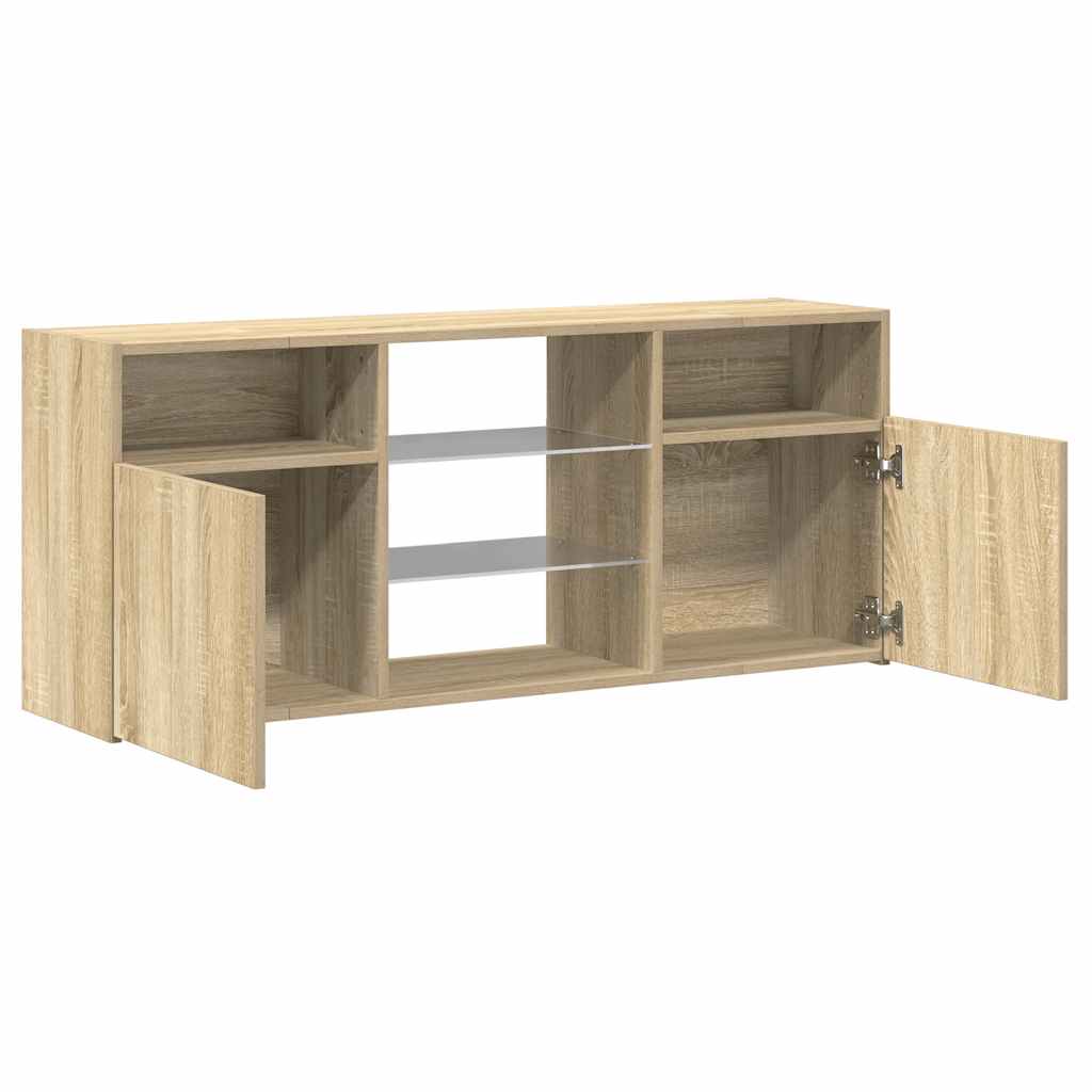 Mobile Porta TV con Luci LED Rovere Sonoma 120x30x50 cm
